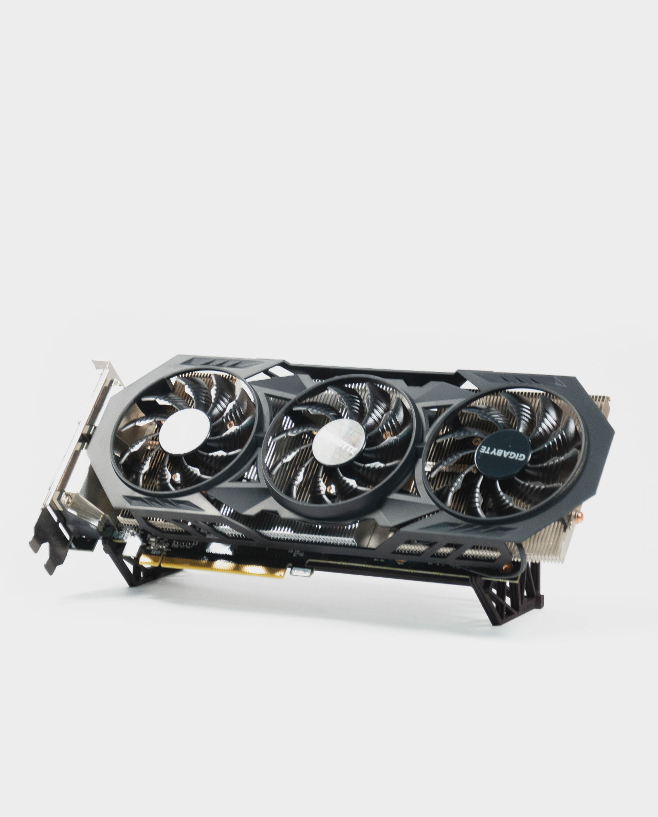 Soporte para tarjeta grafica decorativo de madera negra