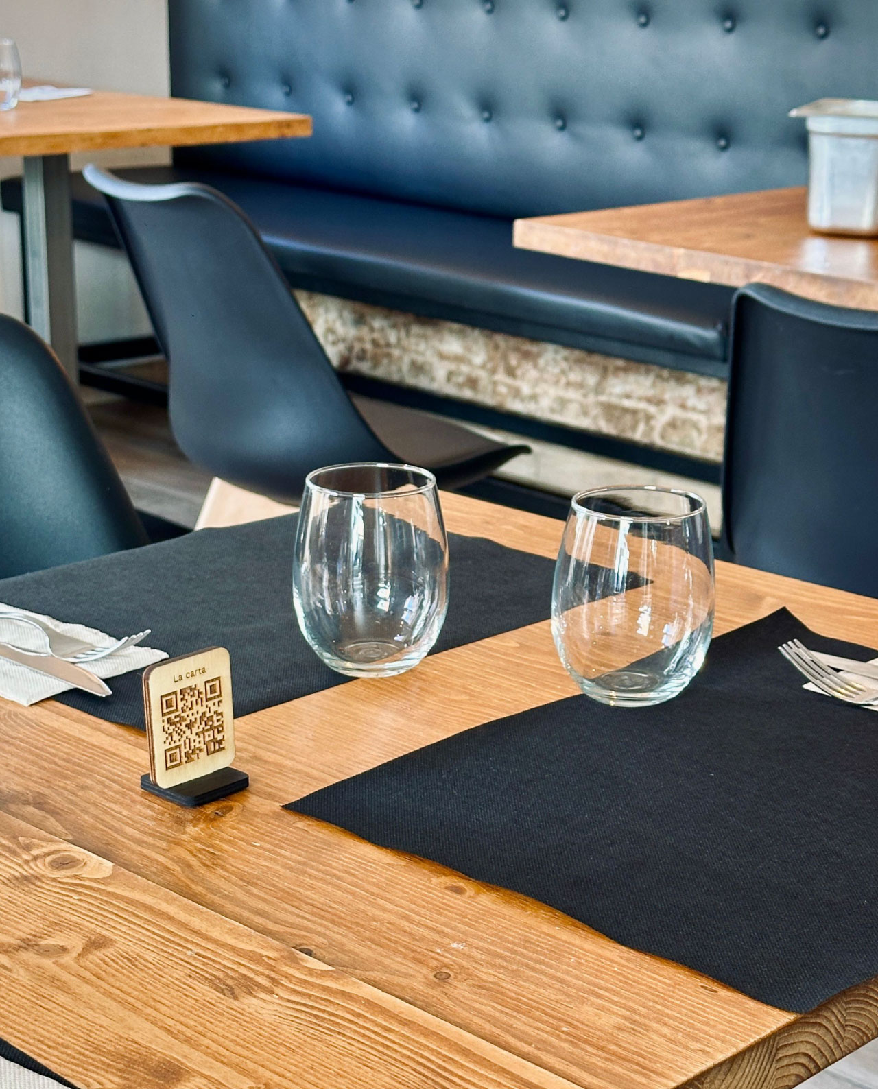 Carta QR madera menu restaurante