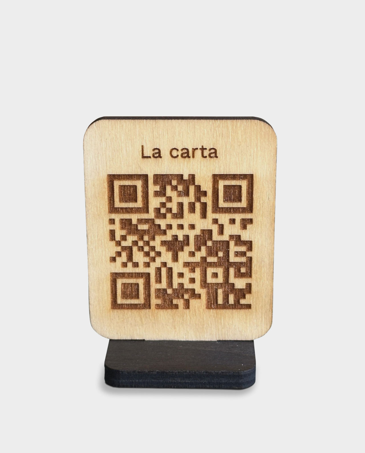 Codigo QR en madera personalizable