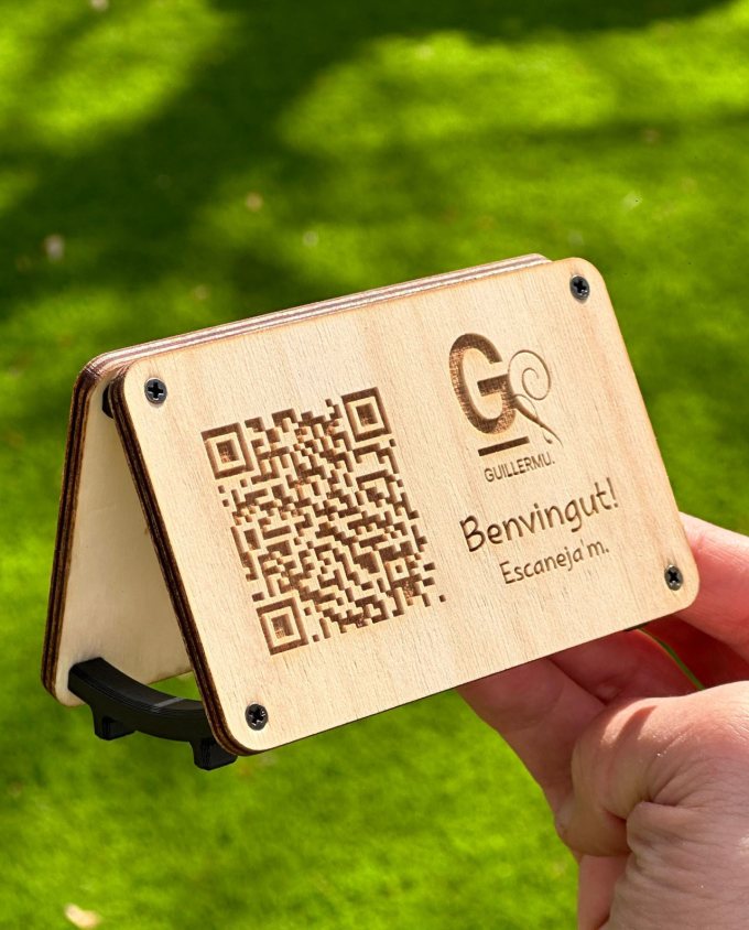 Carta QR en madera Restaurante