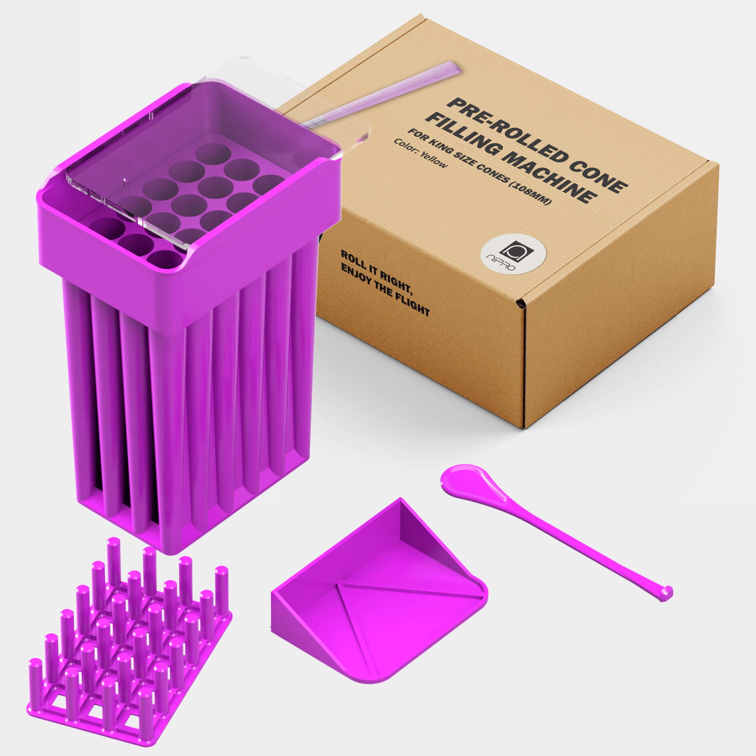 NIPRO 24 Cone Filling Machine | Herramienta para rellenar conos King Size 108 mm (Filtros 6mm Carbón activado) - Imagen 8