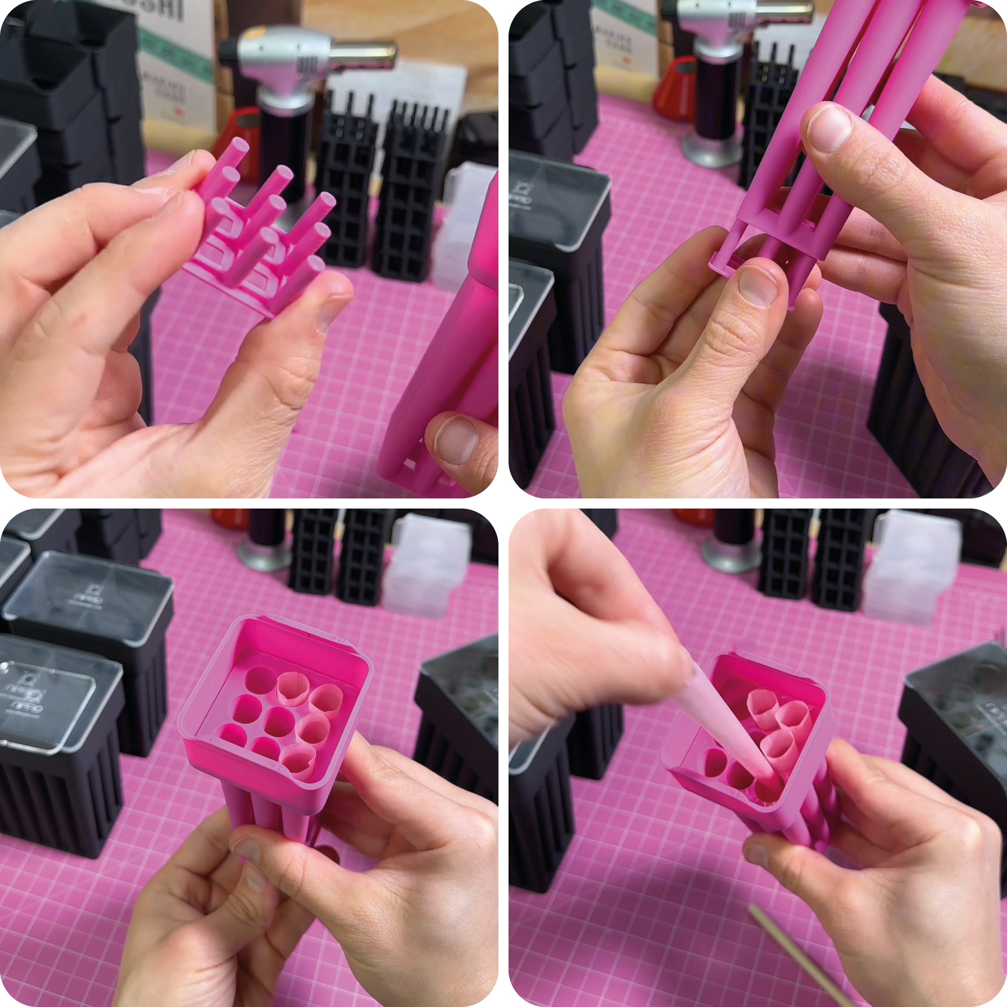 NIPRO 9 Cone Filling Machine | Herramienta para rellenar conos King Size 108 mm (Rosa) - Imagen 7