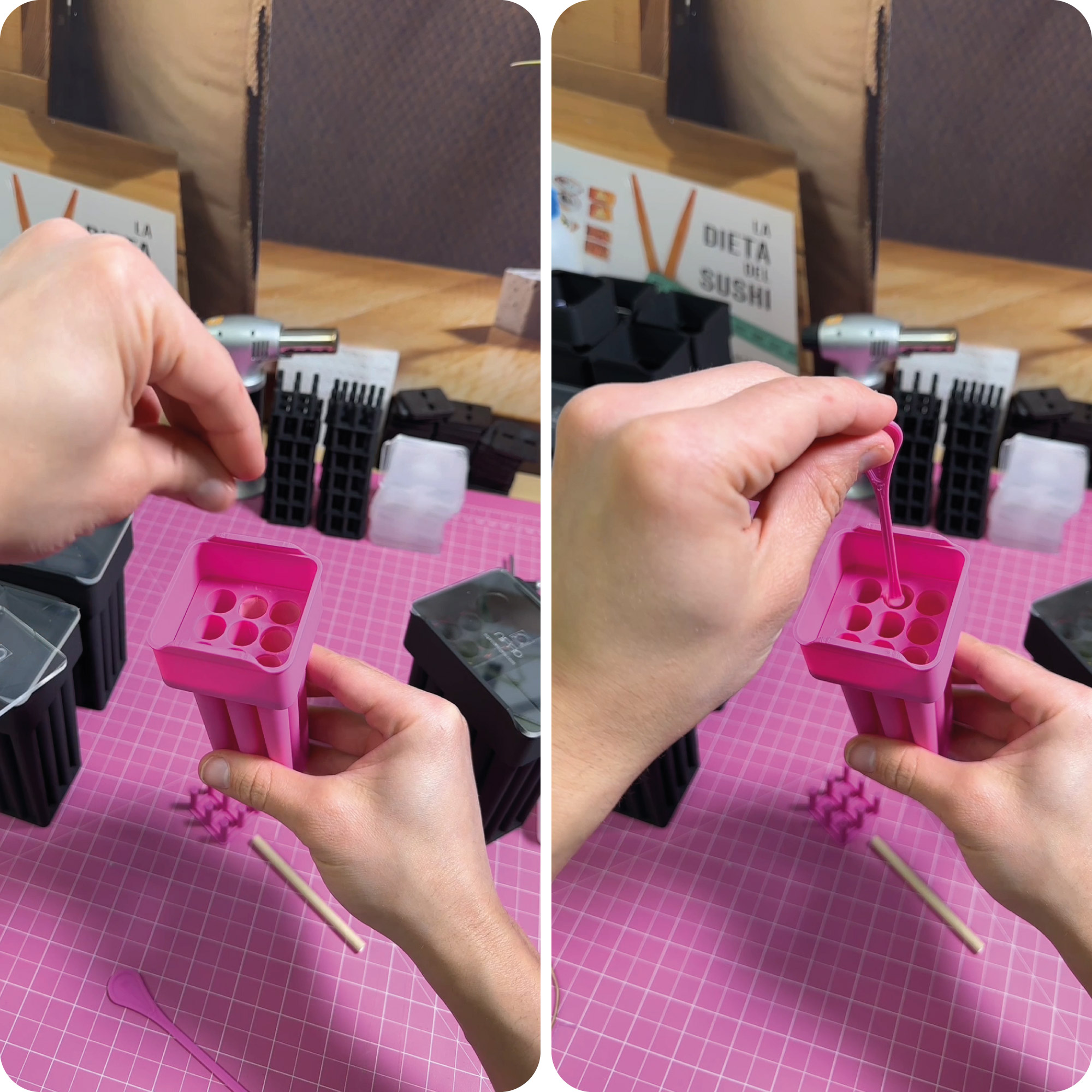 NIPRO 9 Cone Filling Machine | Herramienta para rellenar conos King Size 108 mm (Rosa) - Imagen 6