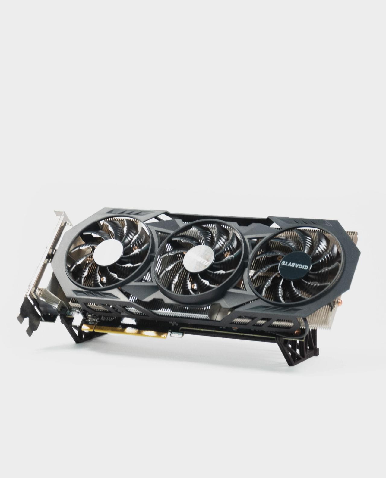 Soporte para tarjeta grafica decorativo de madera negra